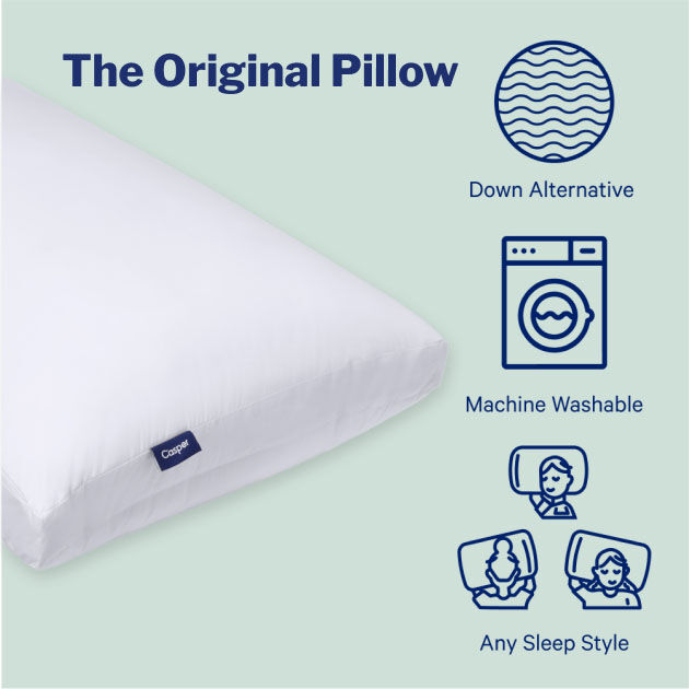 Featuring Casper’s best-selling pillow-in-pillow